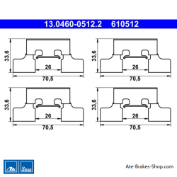 ATE Original brake pad accessories kit (13046005122) for Jaguar