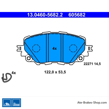 ATE original brake pads (13046056822) for Abarth, Fiat, Mazda