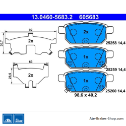 ATE original brake pads (13046056832) for Suzuki