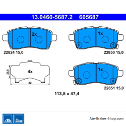 ATE plaquettes de frein d’origine (13046056872) pour Suzuki