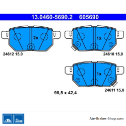 ATE originale Bremsbeläge (13046056902) für Lexus, Subaru, Toyota