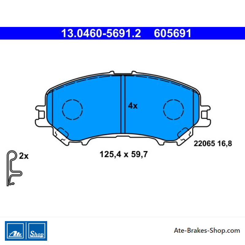 ATE originale Bremsbeläge (13046056912) für Nissan, Renault