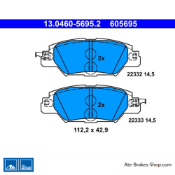 ATE plaquettes de frein d’origine (13046056952) pour Mazda