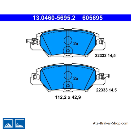 ATE pastillas de freno originales (13046056952) para Mazda