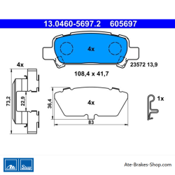 ATE originele remblokken (13046056972) voor Subaru