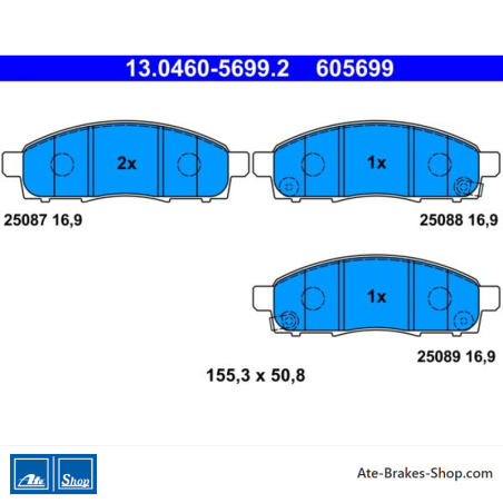 ATE originele remblokken (13046056992) voor Nissan