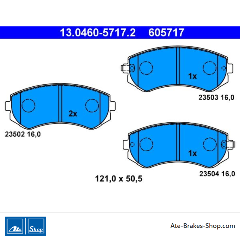 ATE original brake pads (13046057172) for Nissan