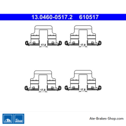 ATE Original brake pad accessories kit (13046005172) for Audi, Seat, Skoda, Volkswagen (VW)