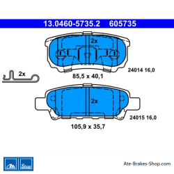 ATE originele remblokken (13046057352) voor Chrysler, Jeep, Mitsubishi