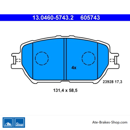 ATE originele remblokken (13046057432) voor Toyota