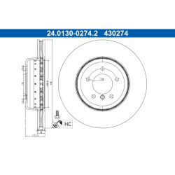 2 Pieces ATE Brake Disc (2401300274202) for BMW
