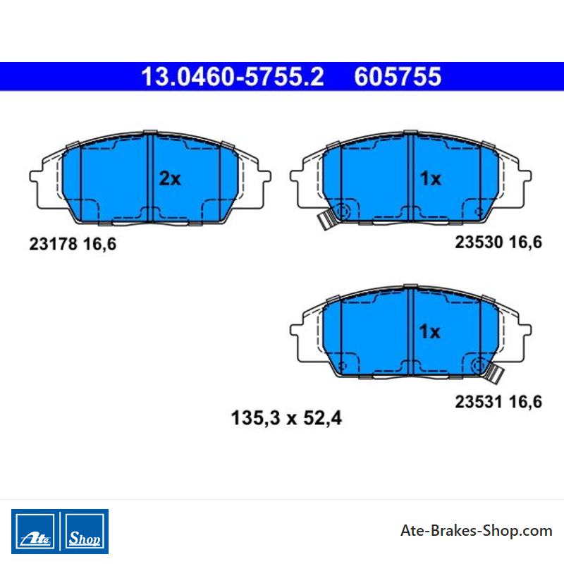 ATE originele remblokken (13046057552) voor Honda