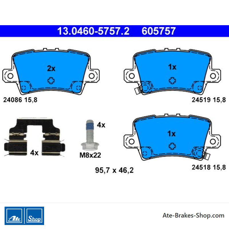 ATE pastillas de freno originales (13046057572) para Honda