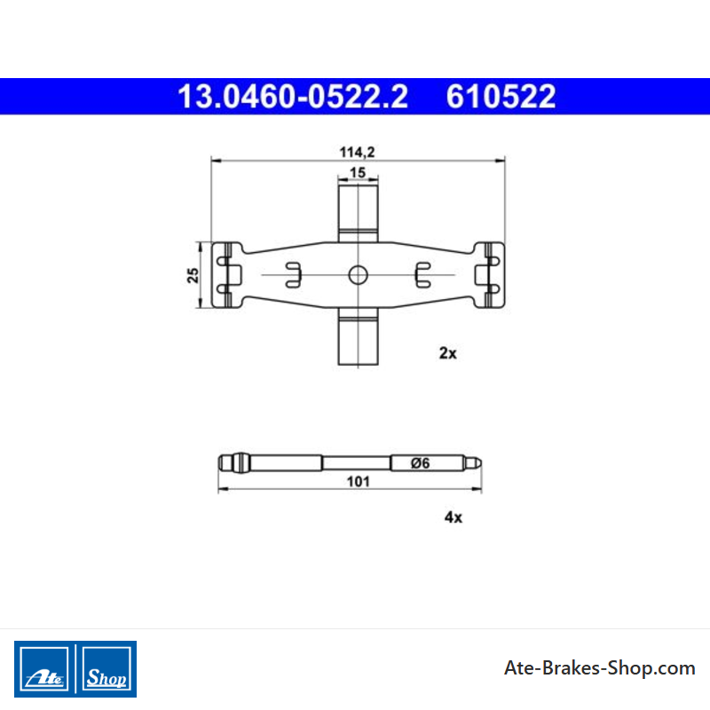 ATE Originele remblokaccessoires (13046005222) voor Mercedes-Benz