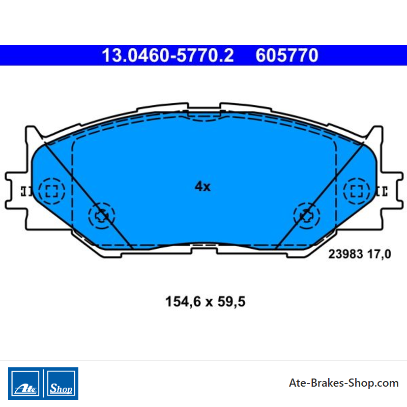 ATE originele remblokken (13046057702) voor Lexus