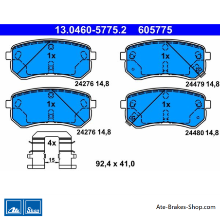 ATE originele remblokken (13046057752) voor Hyundai, Kia