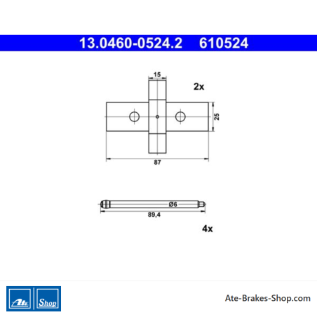 ATE Originales Bremsbelag-Zubehörset (13046005242) für Tesla, Volvo