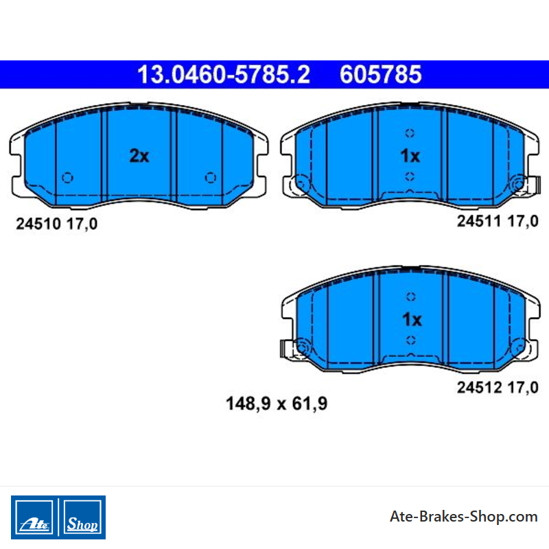 ATE originele remblokken (13046057852) voor Chevrolet, Opel