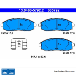 ATE originele remblokken (13046057922) voor Hyundai