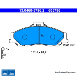 ATE plaquettes de frein d’origine (13046057962) pour Ford, Mazda