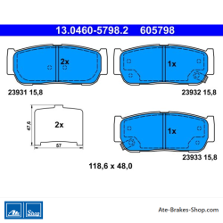 ATE originele remblokken (13046057982) voor SsangYong
