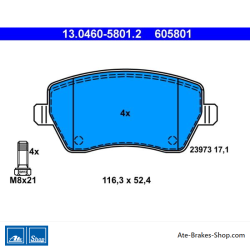 ATE originale Bremsbeläge (13046058012) für Nissan und Renault