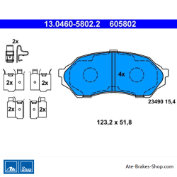 ATE plaquettes de frein d’origine (13046058022) pour Mazda