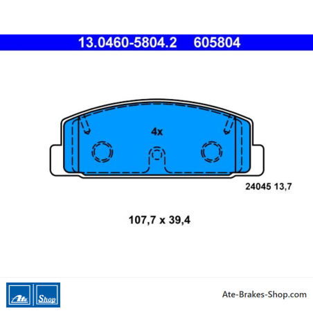 ATE plaquettes de frein d’origine (13046058042) pour Mazda