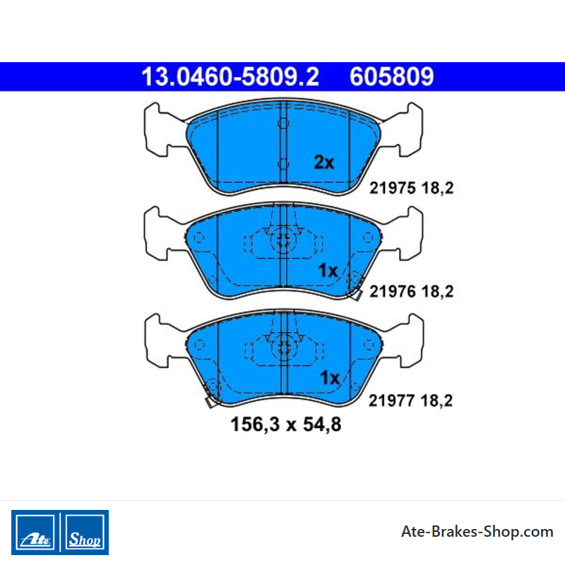 ATE plaquettes de frein d’origine (13046058092) pour Toyota