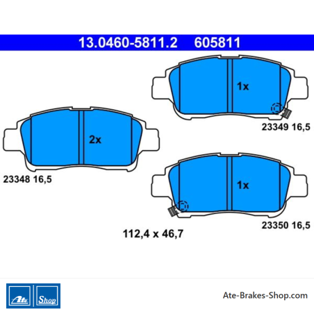 ATE originalen Bremsbeläge (13046058112) für Toyota