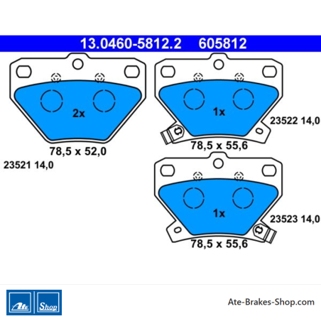 ATE originale Bremsbeläge (13046058122) für Toyota
