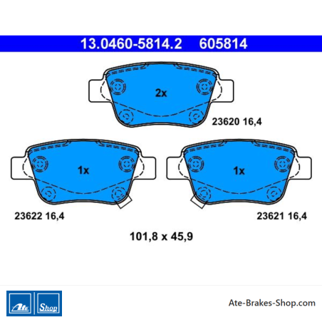 ATE original brake pads (13046058142) for Toyota