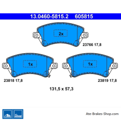 ATE pastillas de freno originales (13046058152) para Toyota