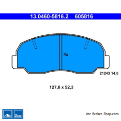 ATE original brake pads (13046058162) for Daihatsu