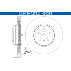 2 Pieces ATE Brake Disc (2401300276202) for BMW