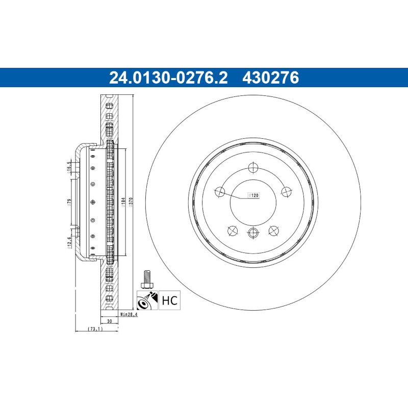 2 discos de freno ATE (2401300276202) para BMW