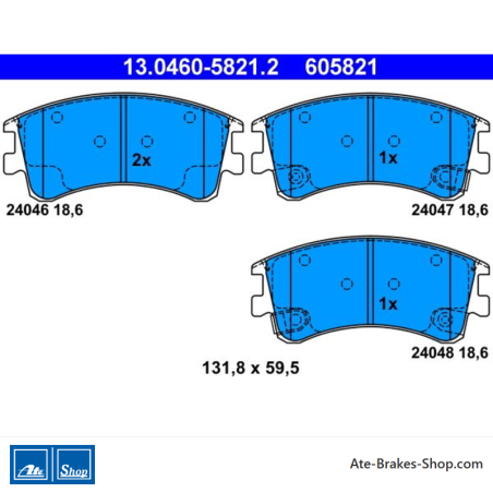 ATE originalen Bremsbeläge (13046058212) für Mazda