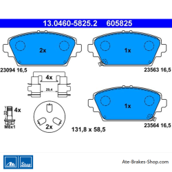 ATE pastillas de freno originales (13046058252) para Honda, MG, Nissan