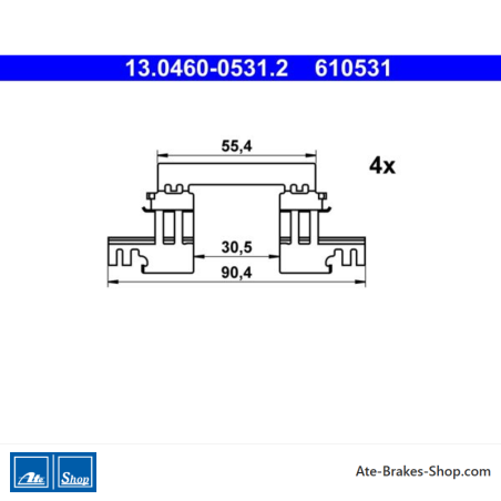 ATE Original brake pad accessories kit (13046005312) for Mazda