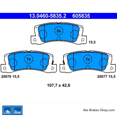 ATE original brake pads (13046058352) for Lexus, Toyota