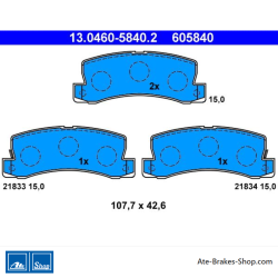 ATE originele remblokken (13046058402) voor Lexus, Toyota