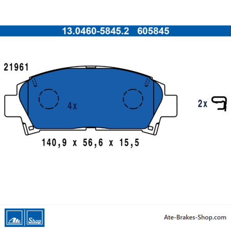 ATE original brake pads (13046058452) for Toyota