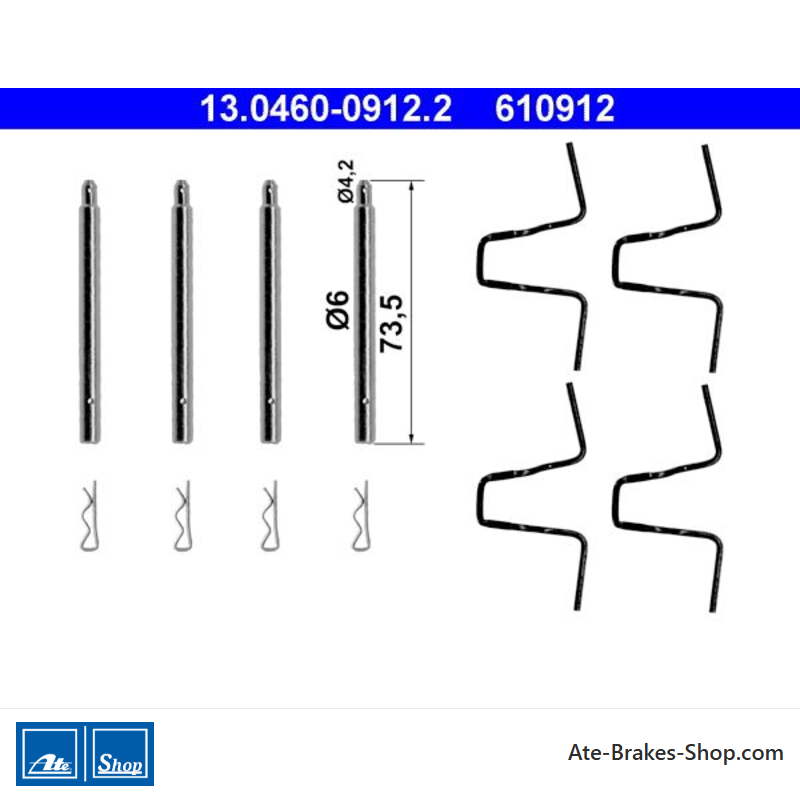 ATE Originele remblok-accessoirekit (13046009122) voor Mercedes-Benz