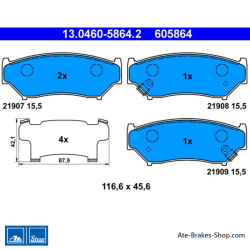 ATE original brake pads (13046058642) for Suzuki