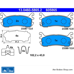 ATE originele remblokken (13046058652) voor Mazda