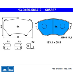 ATE originele remblokken (13046058672) voor Mazda