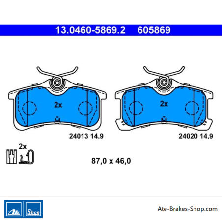 ATE originele remblokken (13046058692) voor Toyota