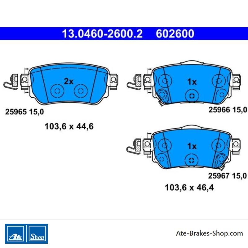 ATE originele remblokken (13046026002) voor Nissan en Renault