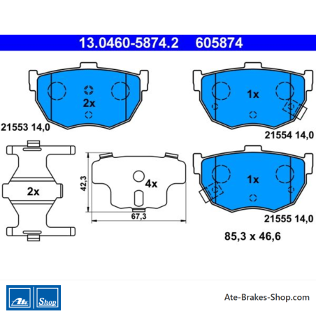 ATE originele remblokken (13046058742) voor Hyundai, Kia