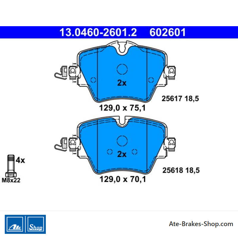 ATE originele remblokken (13046026012) voor BMW, Mini en Toyota